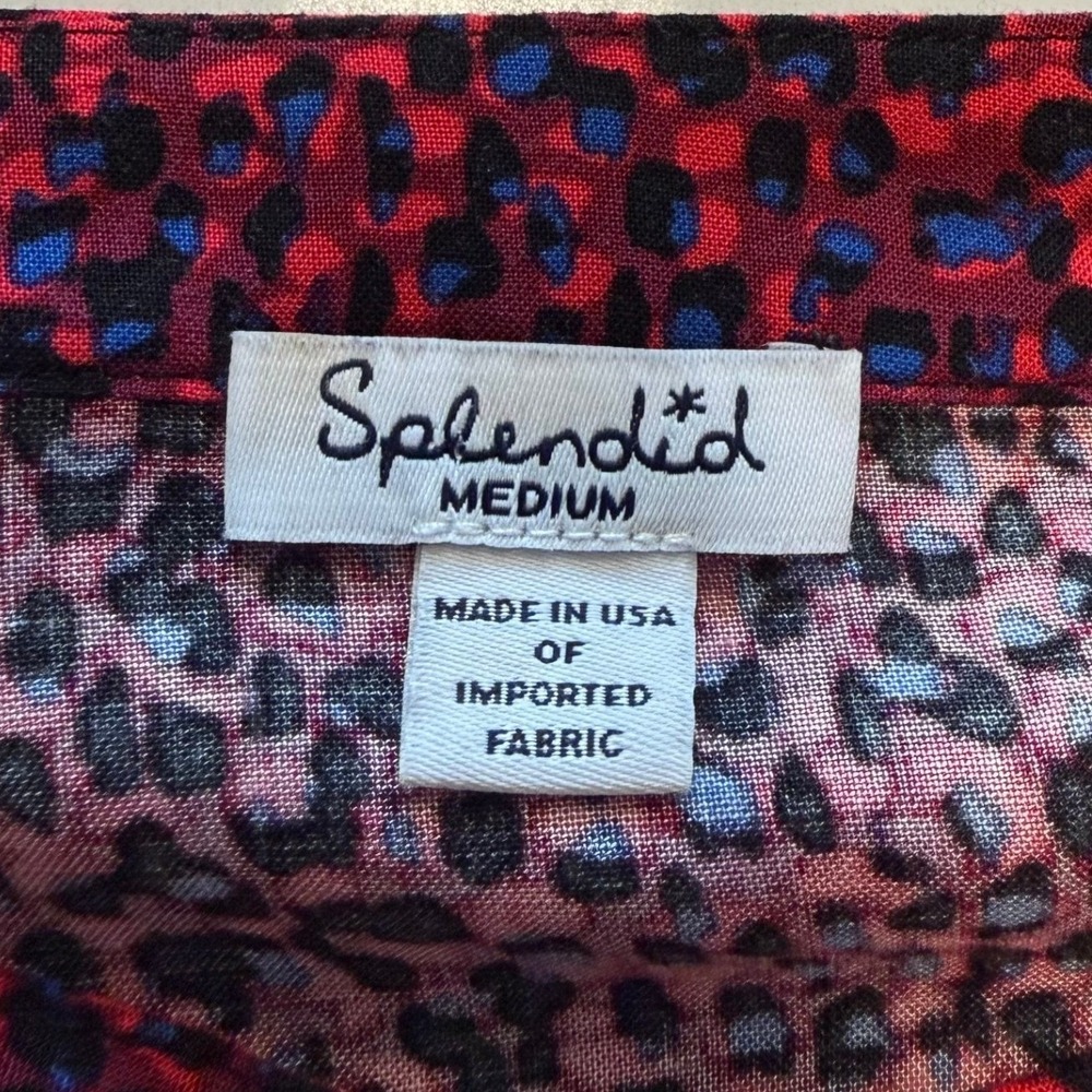Splendid West Village Red Animal Print Dress M EUC - Picture 7 of 12